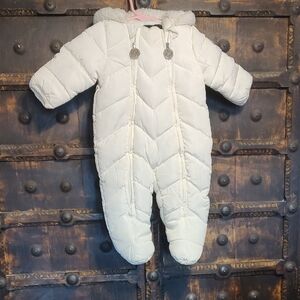 Dkny 3 To 6 Months Snowsuit With Hood and Footies, Hand Covers